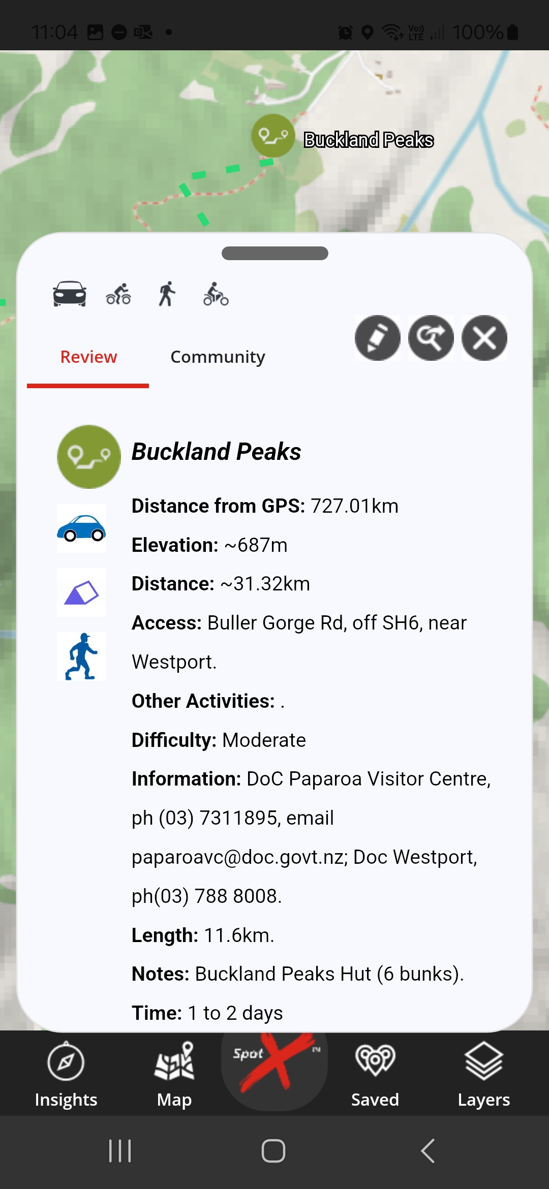 App Tramping BucklandPeaks